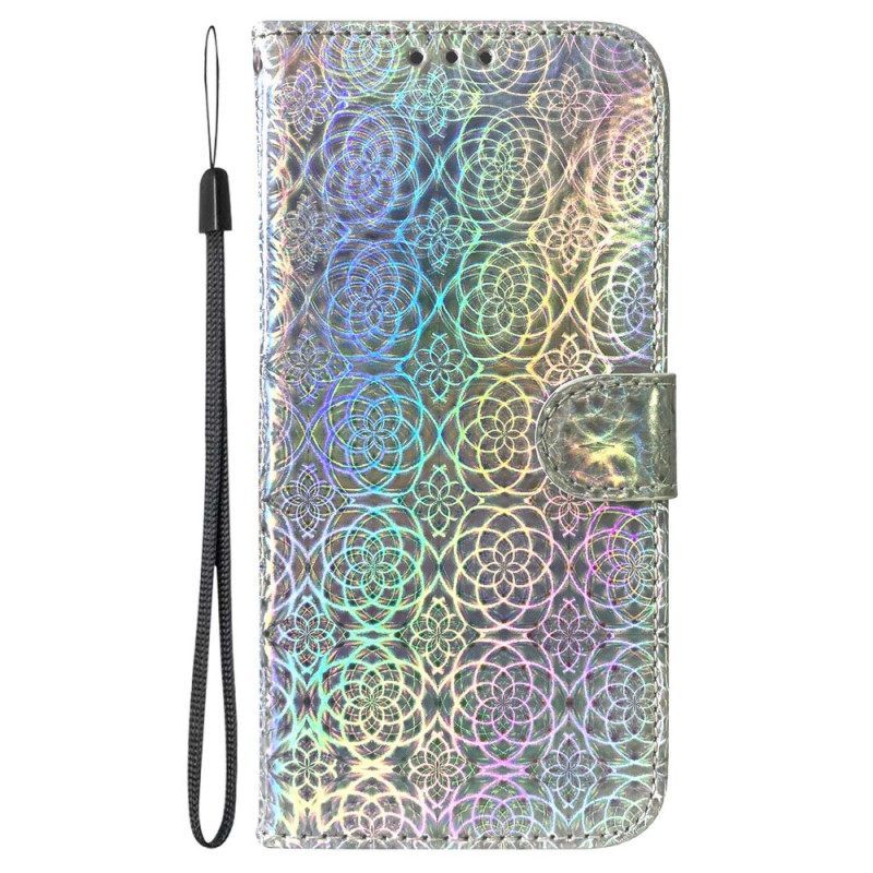 δερματινη θηκη Samsung Galaxy A13 με κορδονι Strappy Psychedelic Flowers